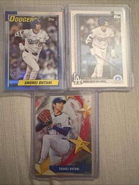 Topps Shohei Ohtani Dodgers Card Set - Blue, White, Yellow Accents